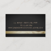 ラグジュアリーエレガントシックブラックフェイク金ゴールドグリッターロータス 名刺 (裏面)