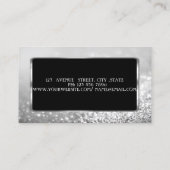 ラグジュアリーエレガントシルバースタイリッシュグリッター《写真》ぼけ味 名刺 (裏面)