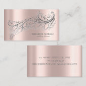 ラグジュアリーエレガントシルバーフェザーバラ金ゴールド 名刺 (正面/裏面)