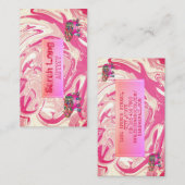 ラグジュアリーエレガントスウィートピンクマーブルウィットエレファントバス 名刺 (正面/裏面)