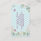 ラグジュアリーエレガントスウィートブルービジネスカード 名刺 (裏面)