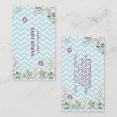 ラグジュアリーエレガントスウィートブルービジネスカード 名刺 (正面/裏面)