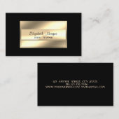 ラグジュアリーエレガントスタイリッシュ、ブラック、フレーム 名刺 (正面/裏面)
