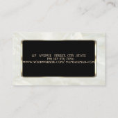 ラグジュアリーエレガントスタイリッシュ、白い大理石、フレーム 名刺 (裏面)