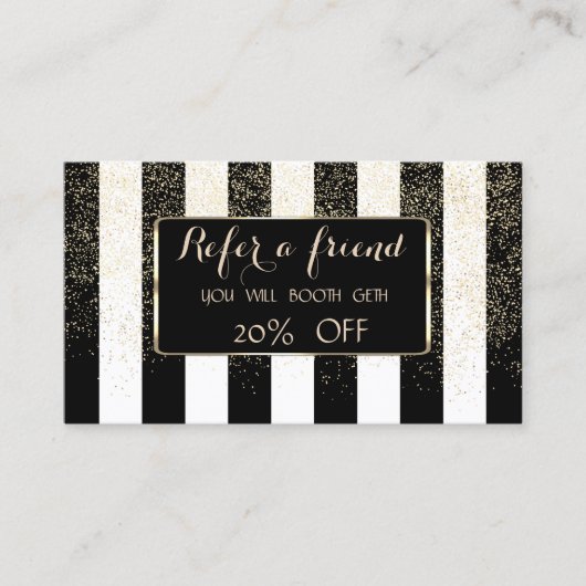 ラグジュアリーエレガントストライプの、紙吹雪紹介カード 紹介カード (正面)