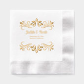ラグジュアリーエレガントス結婚ズ 箔ナプキン (正面)