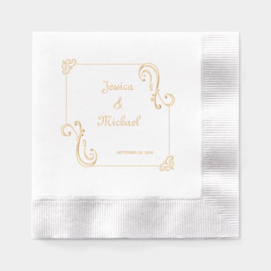 ラグジュアリーエレガントズ結婚ーズ 箔ナプキン (正面)