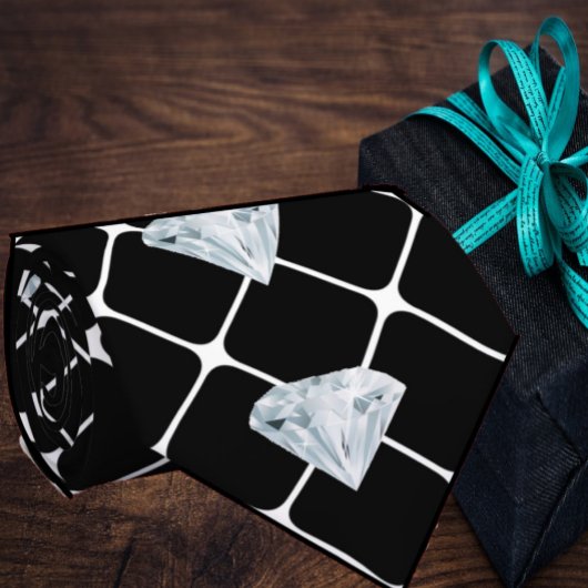 ラグジュアリーエレガントダイアモンドきらきら光るデザイナールッキング ネクタイ