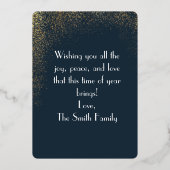 ラグジュアリーエレガントハッピーハヌカー | 挨拶モダン 箔招待状 (裏面)