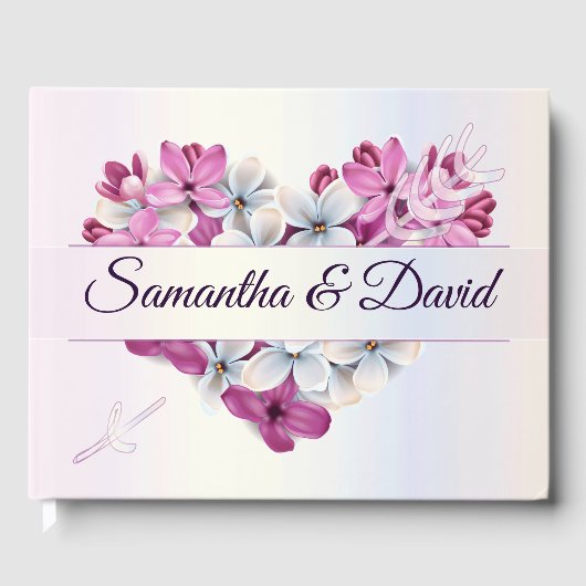 ラグジュアリーエレガントハートフローラデザインゲストブック ゲストブック (正面)