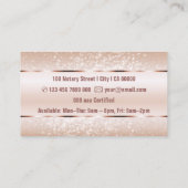 ラグジュアリーエレガントバラ金ゴールド縁どグリッタースターズ 名刺 (裏面)