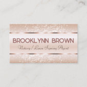 ラグジュアリーエレガントバラ金ゴールド縁どグリッタースターズ 名刺 (正面)