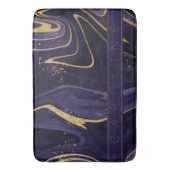 ラグジュアリーエレガントパープルと金ゴールドマーブルエフェクト名 バスマット (正面縦)