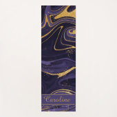 ラグジュアリーエレガントパープル金ゴールド大理石エフェクト名 ヨガマット (正面)