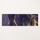 ラグジュアリーエレガントパープル金ゴールド大理石エフェクト名 ヨガマット (正面(横))