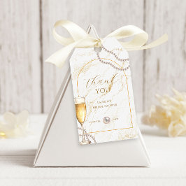 ラグジュアリーエレガントパールスアンドプロセッコブライダルシャワー ギフトタグ