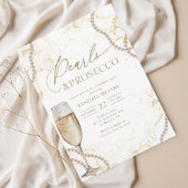 ラグジュアリーエレガントパールスアンドプロセッコ誕生日 招待状