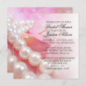 ラグジュアリーエレガントパール結婚ズリングや輪シャワー招待状 招待状 (正面/裏面)