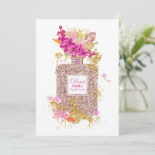 ラグジュアリーエレガントピンクグリッター香料1 招待状 (スタンド正面)