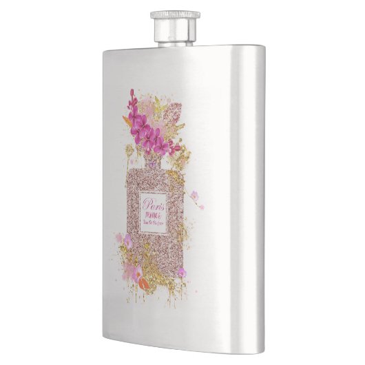 ラグジュアリーエレガントピンクグリッター香水フラスコ フラスク (左)