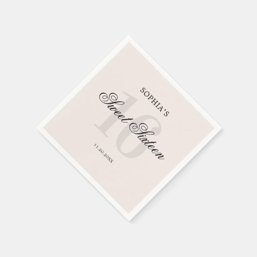 ラグジュアリーエレガントピンクスイーツ16ナプキンス スタンダードカクテルナプキン (角)