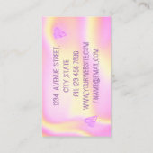 ラグジュアリーエレガントピンクスイートホログラフィービジネスカー 名刺 (裏面)