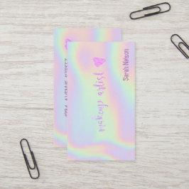 ラグジュアリーエレガントピンクスウィートホログラフィシ 名刺