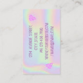 ラグジュアリーエレガントピンクスウィートホログラフィシ 名刺 (裏面)