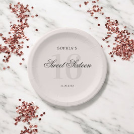 ラグジュアリーエレガントピンクスウィート16 ペーパープレート