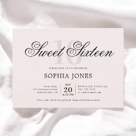 ラグジュアリーエレガントピンクスウィート16 招待状