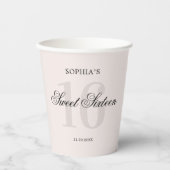 ラグジュアリーエレガントピンクスウィート16 紙コップ (正面)