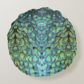 ラグジュアリーエレガントピーコックバックフェザーオーナメント ラウンドクッション (裏面)