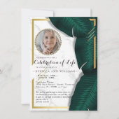 ラグジュアリーエレガントフォトお祝い・オブ・ライフ 招待状 (正面)