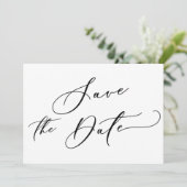 ラグジュアリーエレガントフォントシンプル保存カード日付 招待状 (スタンド正面)