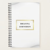 ラグジュアリーエレガントブティックホワイト金ゴールドビジネス プランナー手帳 (正面)