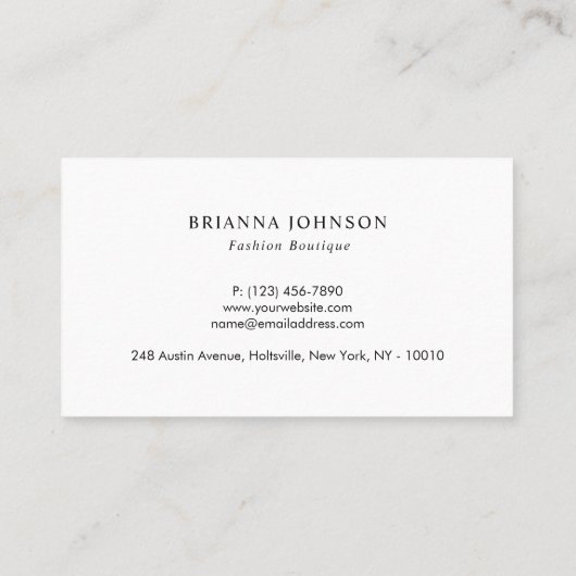 ラグジュアリーエレガントブティックホワイト金ゴールド ロイヤリティカード (裏面)