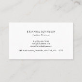 ラグジュアリーエレガントブティックホワイト金ゴールド 名刺 (裏面)