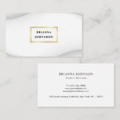ラグジュアリーエレガントブティックホワイト金ゴールド 名刺 (正面/裏面)