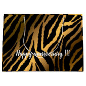 ラグジュアリーエレガントブモダンラック金ゴールドライン ラージペーパーバッグ (正面)