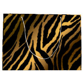 ラグジュアリーエレガントブモダンラック金ゴールドライン ラージペーパーバッグ (裏面)