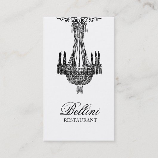 ラグジュアリーエレガントブラックアンドホワイトデザイン 名刺 (正面)