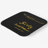 ラグジュアリーエレガントブラックアンド金ゴールドモダン誕生日 ペーパープレート (傾斜あり)