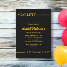 ラグジュアリーエレガントブラックアンド金ゴールドモダン誕生日