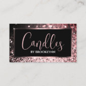 ラグジュアリーエレガントブラックバラ金ゴールドきらめくグリッター 名刺 (正面)