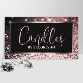 ラグジュアリーエレガントブラックバラ金ゴールドきらめくグリッター 名刺