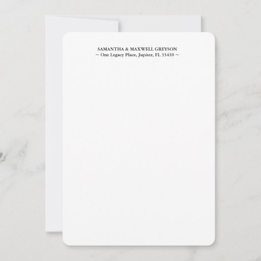 ラグジュアリーエレガントブラックパーソナライズされたサンキュー ノートカード (正面)