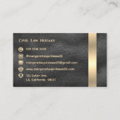 ラグジュアリーエレガントブラックレザー金ゴールドモノグラスタイリッシュム 名刺 (裏面)