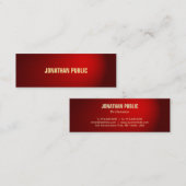 ラグジュアリーエレガントブラックレッドダマスクプロフェッショナル スキニー名刺 (正面/裏面)