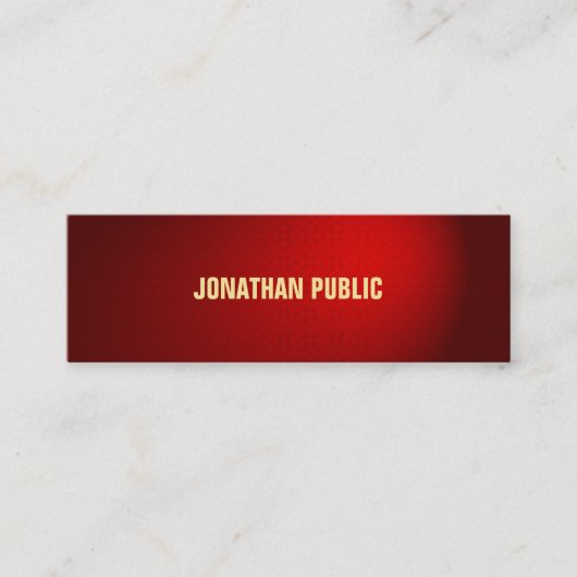 ラグジュアリーエレガントブラックレッドダマスクプロフェッショナル スキニー名刺 (正面)