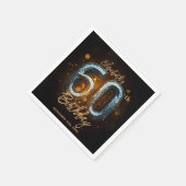 ラグジュアリーエレガントブラック金ゴールドモザイク60誕生日 スタンダードカクテルナプキン (角)